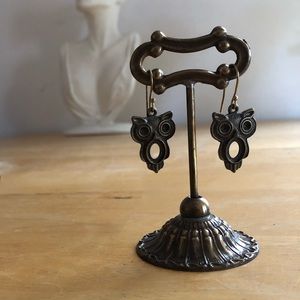 Brass owl earrings